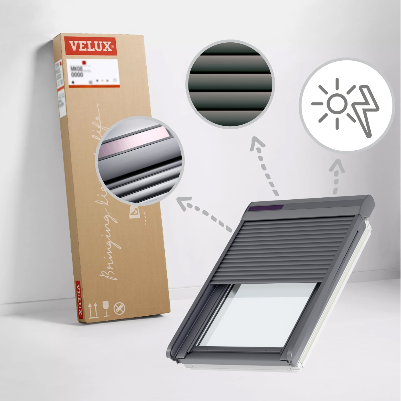 Markiza zaciemniająca SSS - Zaciemnienie z napędem solarnym